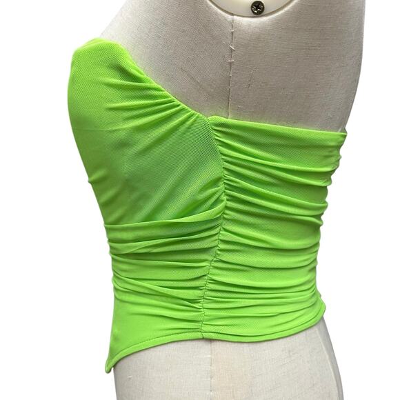 STEVE MADDEN Sz XS Dahlia Top Corset in Neon Green Glam Club Festival Nightout - Picture 2 of 8